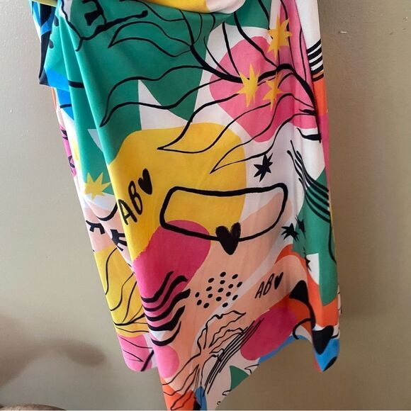 Agua Bendita Amber mini Dress x Revolve Bold print spandex swim Sz L NWT $248 - Picture 7 of 12